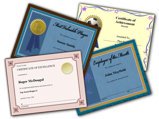 Award Certificates screenshot